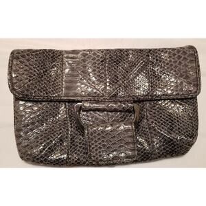 BCBG Generation Clutch Bag Faux Snake Reptile Print Handbag Purse Clutch - EUC